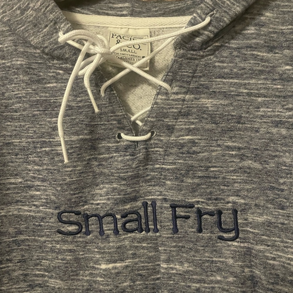 Small Fry Women’s Heather Gray Lace-Neck Pullover Sweater - Picture 2 of 5